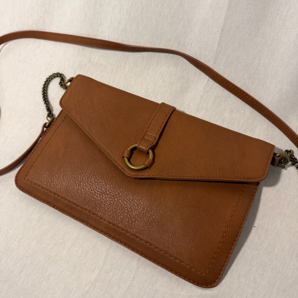 Universal Thread Brown Crossbody Purse Snap Closure Casual Everyday Bag - Picture 3 of 7